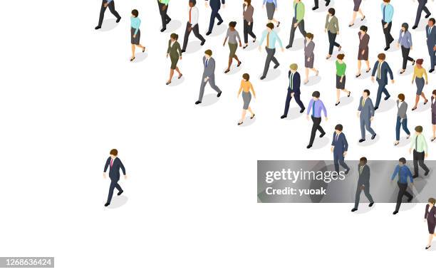 Crowd Walking Same Direction Photos and Premium High Res Pictures ...