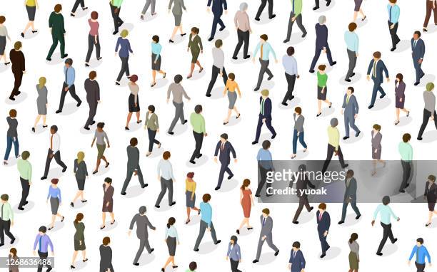 crowd of people walking - walking stock illustrations