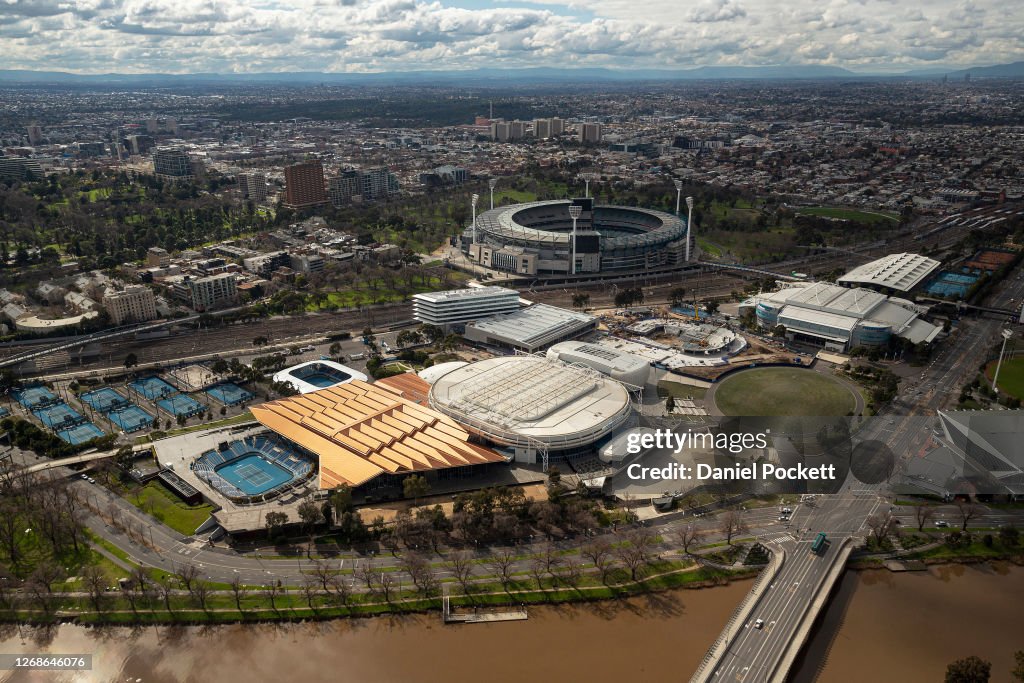 Aerial Views Of Melbourne Under Stage Four Coronavirus Restrictions