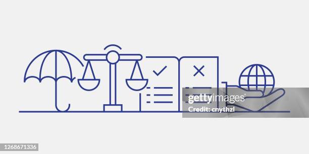 core values related web banner line style. modern linear design vector illustration for web banner, website header etc. - vision statement stock illustrations
