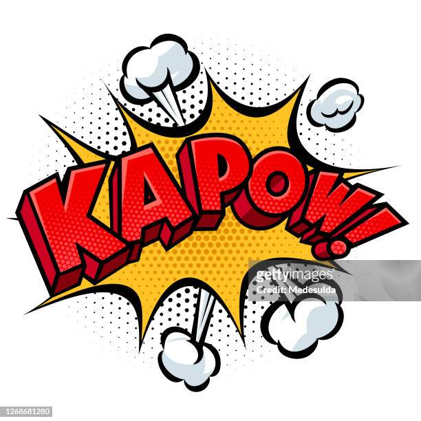 stockillustraties, clipart, cartoons en iconen met kapow kapow - heroic style