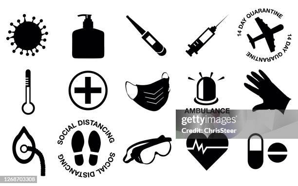 covid-19 icons - medical ventilator stock illustrations