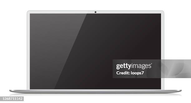 black screen laptop - looking at computer blank screen stock illustrations