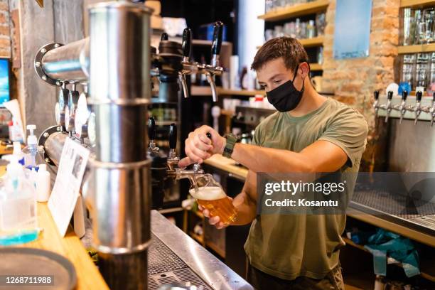 in our brewery you can find fresh homemade beer all types - tape dispenser stock pictures, royalty-free photos & images