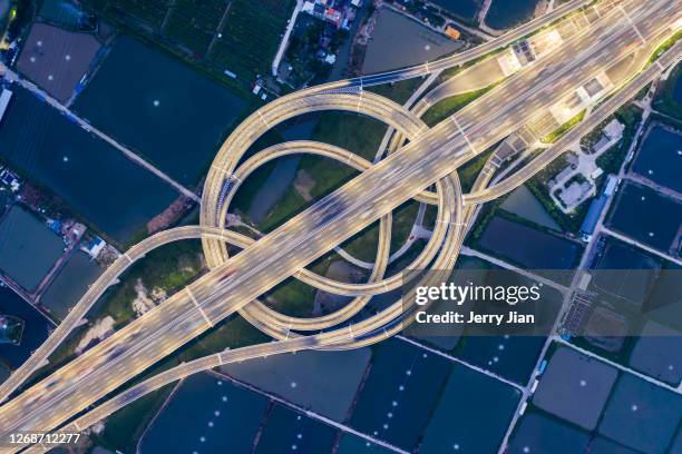 nansha overpass in guangzhou - car top view stock pictures, royalty-free photos & images