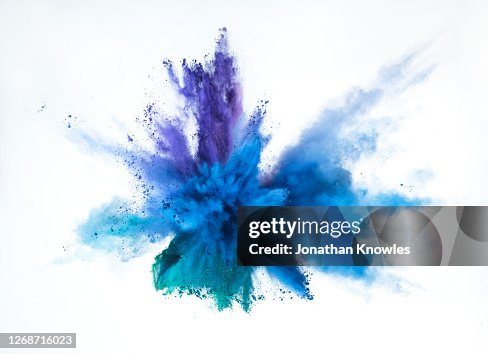 Vibrant blue and purple powder explosion Vibrant blue and purple powder explosion