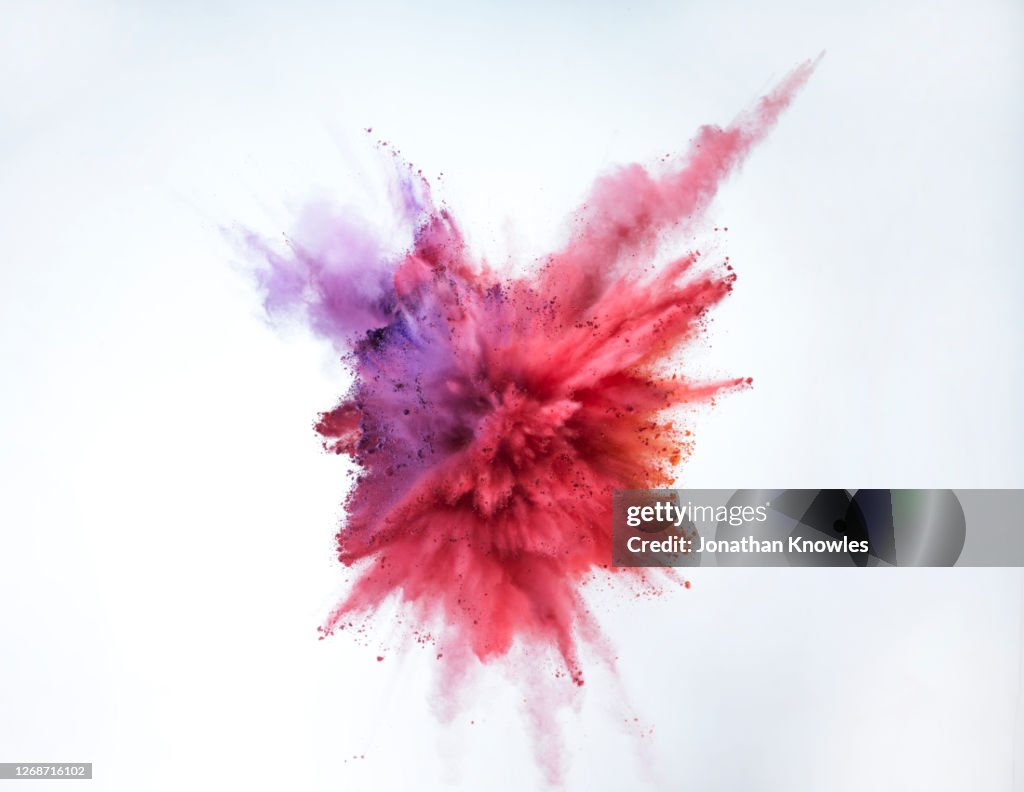 Vibrant multicolor powder explosion