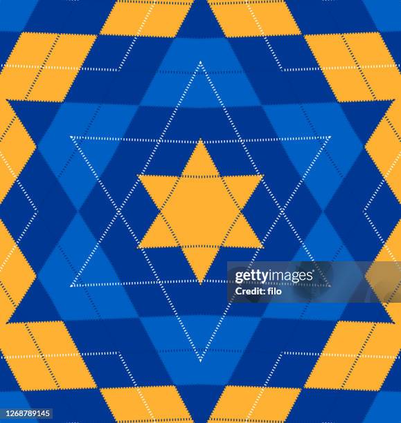 hanukkah plaid fabric abstract background - jewish prayer shawl stock illustrations