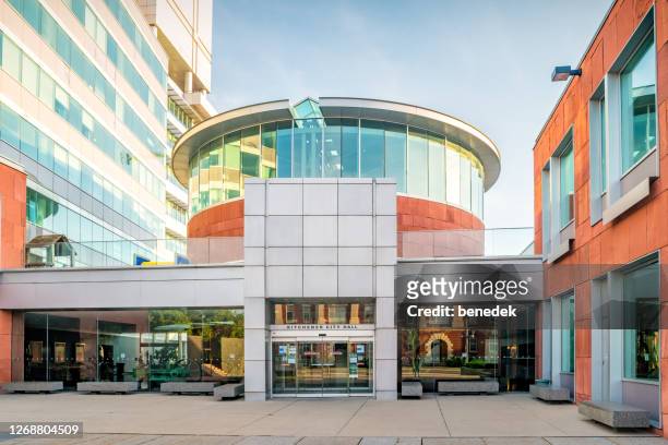 city hall building in kitchener ontario canada - kitchener canada stock pictures, royalty-free photos & images