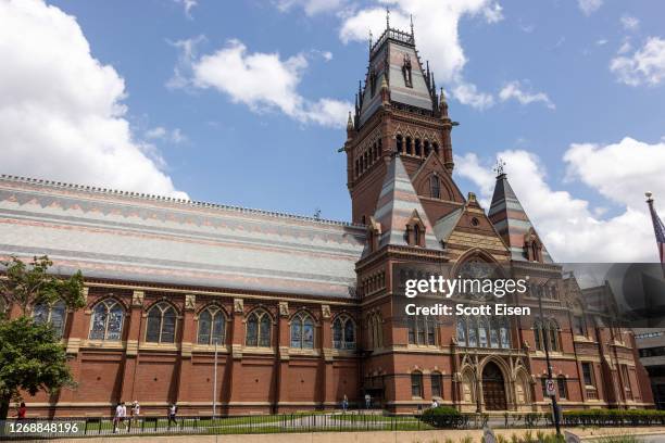 Memorial and Annenberg Halls at Harvard University on June 29, 2023 in Cambridge, Massachusetts. The U.S. Supreme Court ruled that race-conscious...