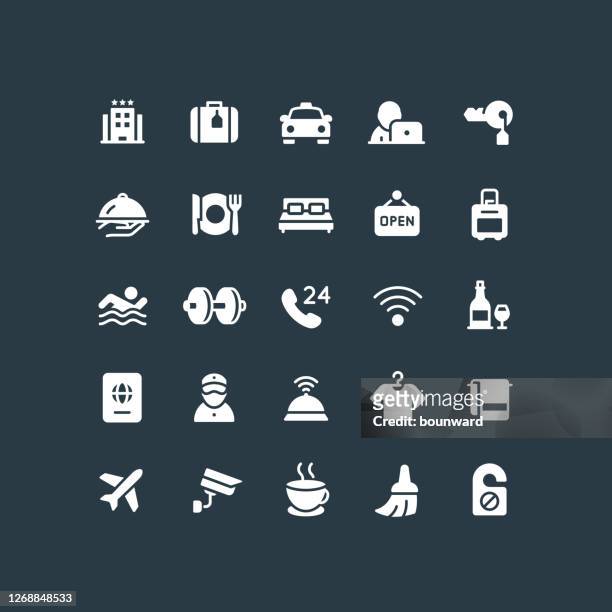 ilustrações de stock, clip art, desenhos animados e ícones de flat hotel icons - open suitcase
