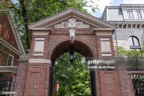 An entrance gate on Harvard Yard is seen at the Harvard University campus on June 29, 2023 in Cambridge, Massachusetts. The U.S. Supreme Court ruled...
