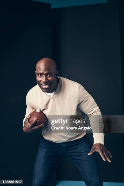 Football player Terrell Davis is photographed for People Health Magazine on December 19, 2019 in Los Angeles, California. PUBLISHED IMAGE.