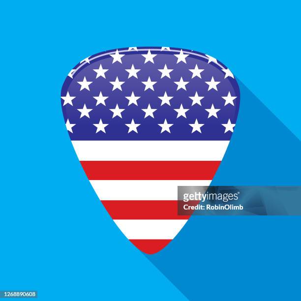 amerikanische flagge gitarre pick - alternative rock stock-grafiken, -clipart, -cartoons und -symbole