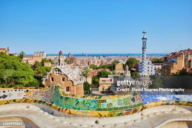 park guell in barcelona, spain - barcelona spain stock pictures, royalty-free photos & images