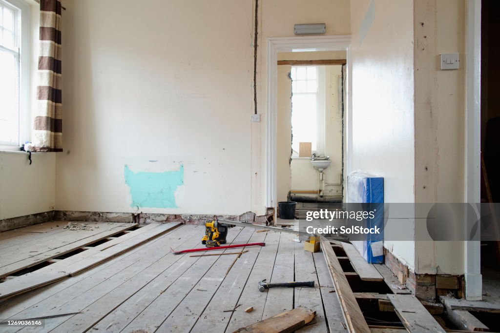 Kamer onder renovatie