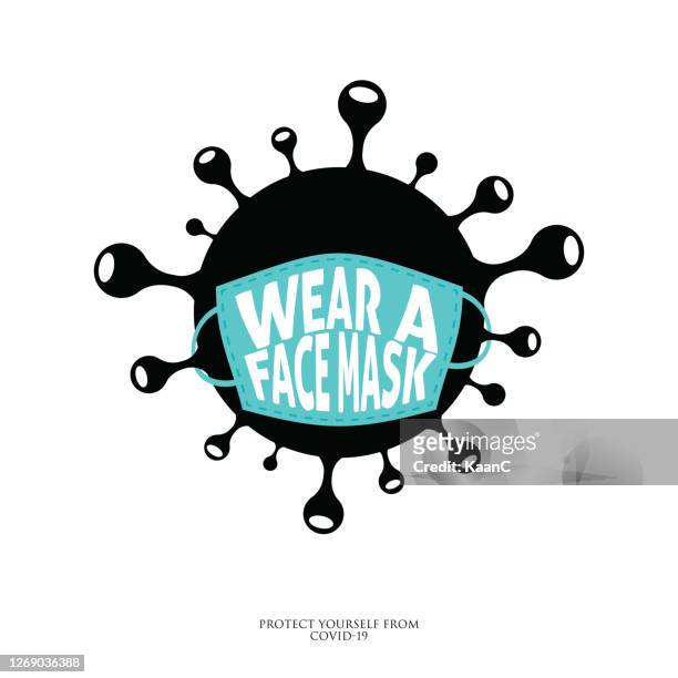 face mask concept. covid-19 outbreak influenza as dangerous flu strain cases as a pandemic concept banner flat style illustration stock illustration - two meters stock illustrations