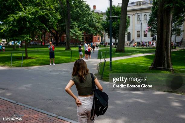 Cambridge, MA A Harvard University student walks through Harvard's campus. The US Supreme Court banned the use of affirmative action in college...