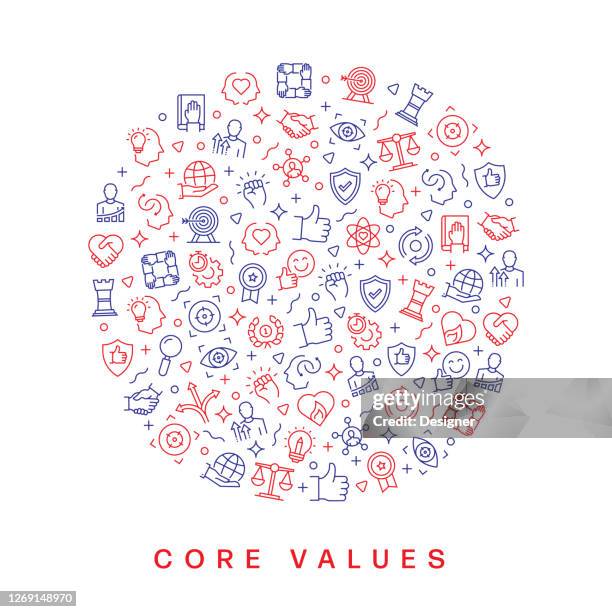 Core Values Related Banner Design With Seamless Pattern High-Res Vector ...