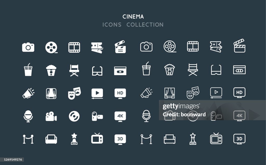 Flat & Line Cinema Ikoner