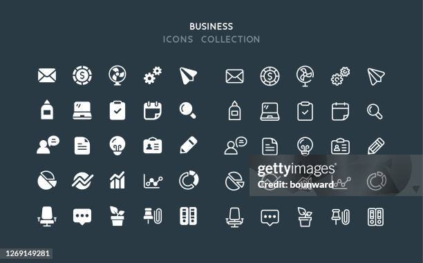 flat & line business icons - lightbulb icon editable stock illustrations