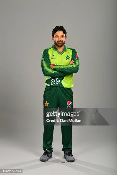Pakistan Raja Rizwan Raza Mohammad Rizwan of Pakistan poses during the Pakistan Squad Portrait ...