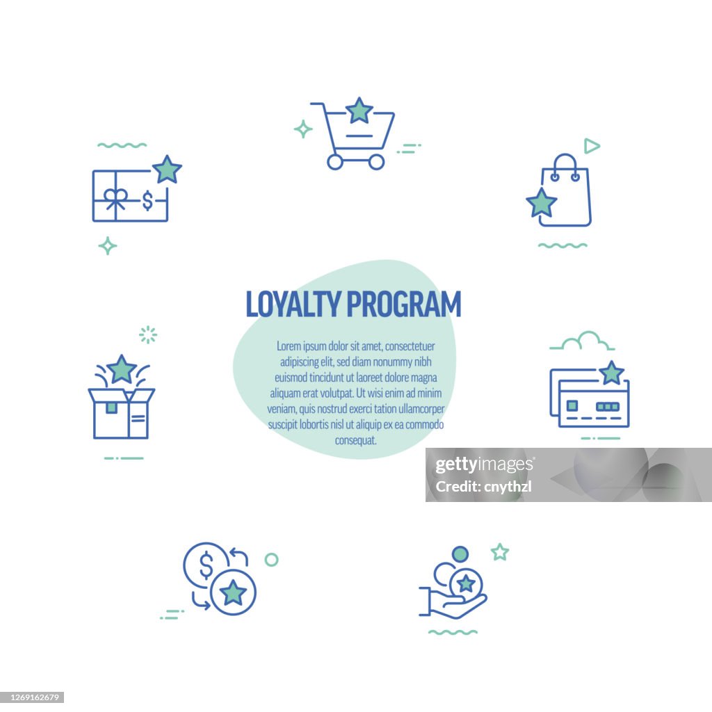 Loyalty Program Related Line Icons. Modern Line Style Design Elements.