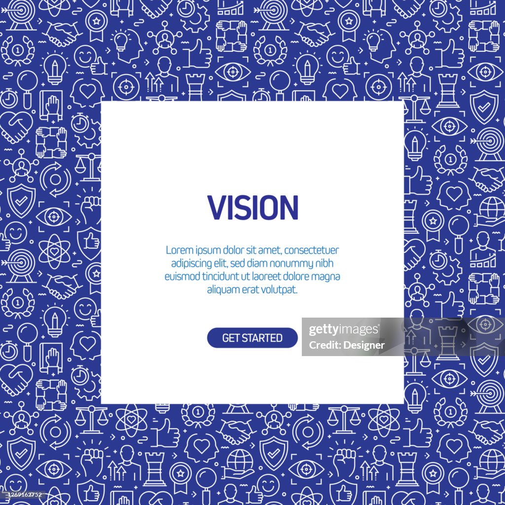 Vision Related Banner With Pattern Background Vector Symbol ...