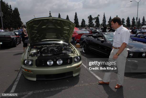 Mark Fields, North American chief for Ford Motor Company, tours at a car show at Knott's Berry Farm April 20, 2008 in Buena Park, California.