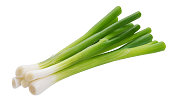 Green onion, fresh chives isolated on white background