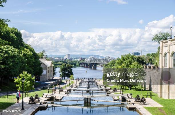 lock of rideau canal - ottawa locks stock pictures, royalty-free photos & images