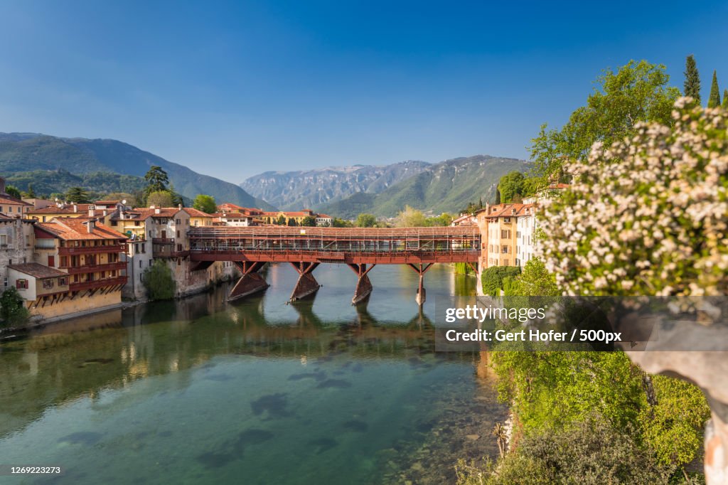 View Of Bridge Over River Against Sky, Bassano del Grappa, Italy