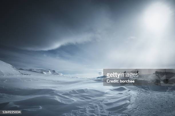 winter hike - snowdrift stock pictures, royalty-free photos & images