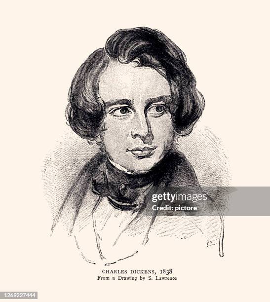 charles dickens (xxxl) - famous faces stock illustrations
