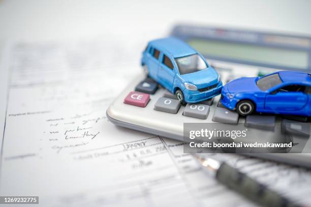 concept for car insurance and financial. - auto insurance ストックフォトと画像