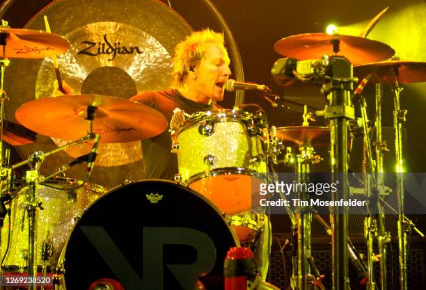 Matt Sorum of Velvet Revolver performs at Bill Graham Civic Auditorium on April 19, 2005 in San Francisco, California.