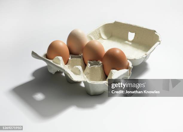 brown eggs in carton - animal egg stock pictures, royalty-free photos & images