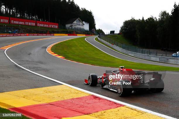 Charles Leclerc of Monaco driving the Scuderia Ferrari SF1000 on track during practice for the F1 Grand Prix of Belgium at Circuit de...