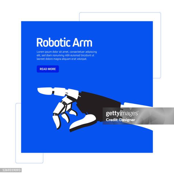 robotic, robot industry concept vector illustration for website banner, advertisement and marketing material, online advertising, business presentation etc. - robot arm stock illustrations