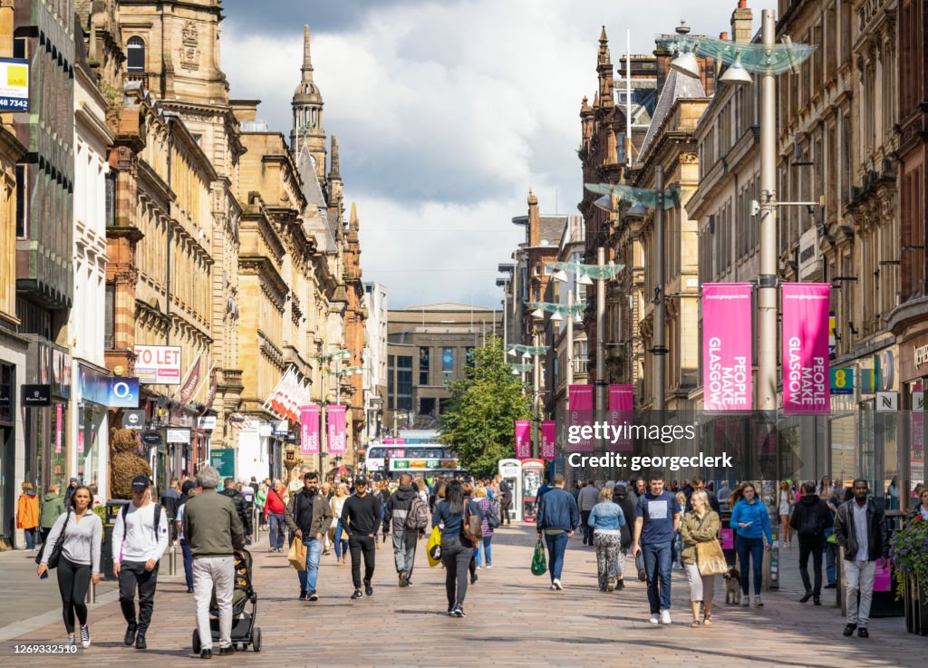 Personnes sur Buchanan Street à Glasgow
