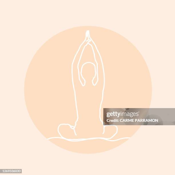 yoga for a good balance and healthy life - bikram yoga stock illustrations
