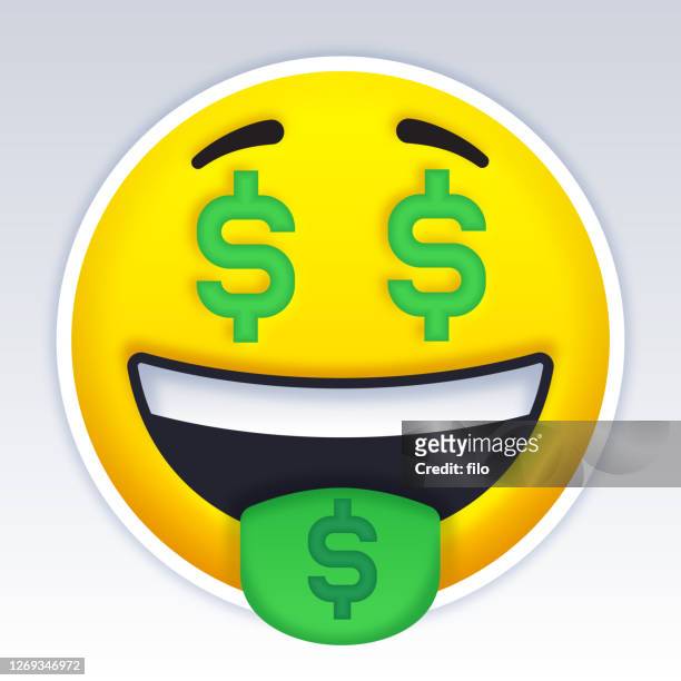 money cash dollar face emoji - american one dollar bill stock illustrations