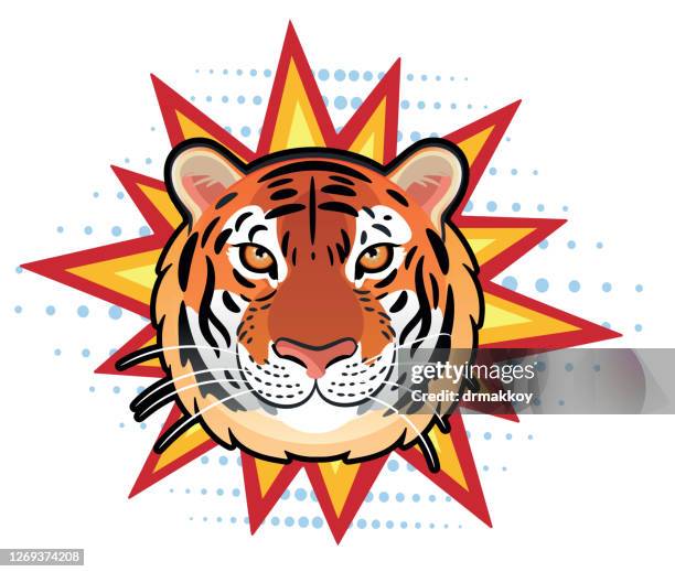 tiger and exploding - head exploding stock illustrations
