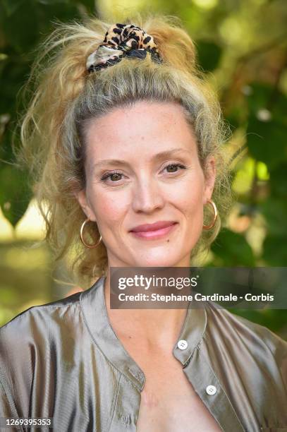 Pregnant actress and singer Evelyne Brochu attends the Jury Photocall of the 13th Angouleme French-Speaking Film Festival on August 28, 2020 in...