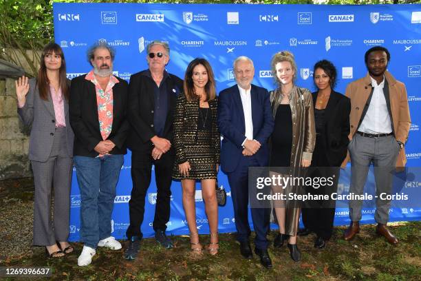 Clara Luciani, Gustave Kervern, Benoit Delepine, Elsa Zylberstein, Yves Bigot, Evelyne Brochu, Manele Labidi and Marc Zinga attend the Jury Photocall...