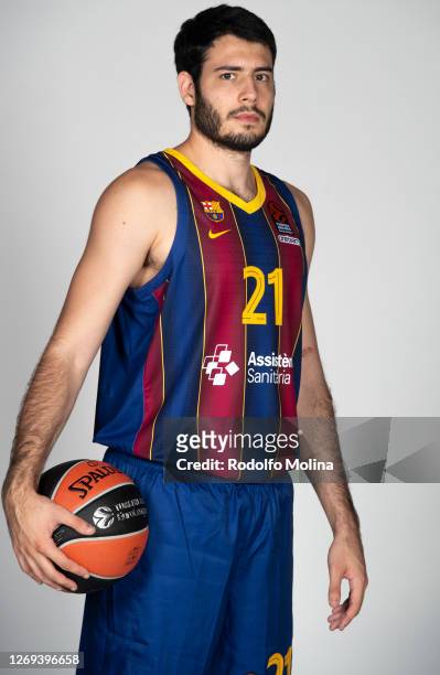 Alex Abrines, #21 of FC Barcelona poses during the 2020/2021 Turkish Airlines Euroleague FC Barcelona Media Day on August 27, 2020 in Andorra la...