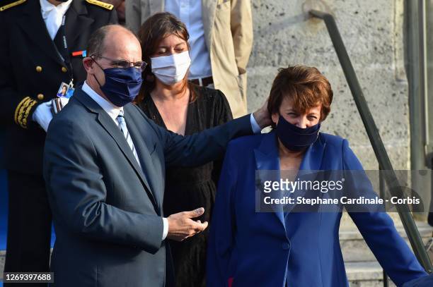 French Prime Minister Jean Castex and French Minister of Culture Roselyne Bachelot attend the Opening Ceremony of the 13th Angouleme French-Speaking...
