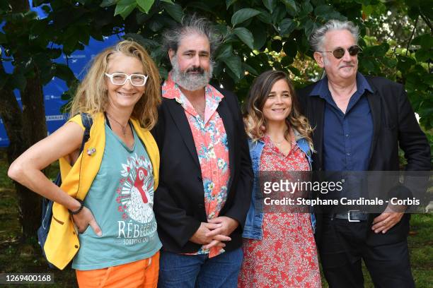 Corinne Masiero, Gustave Kervern, Blanche Gardin and Benoît Delepine attend the "Effacer L'Historique" Photocall at 13th Angouleme French-Speaking...