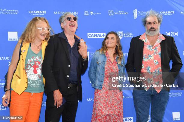 Corinne Masiero, Gustave Kervern, Blanche Gardin and Benoît Delepine attend the "Effacer L'Historique" Photocall at 13th Angouleme French-Speaking...