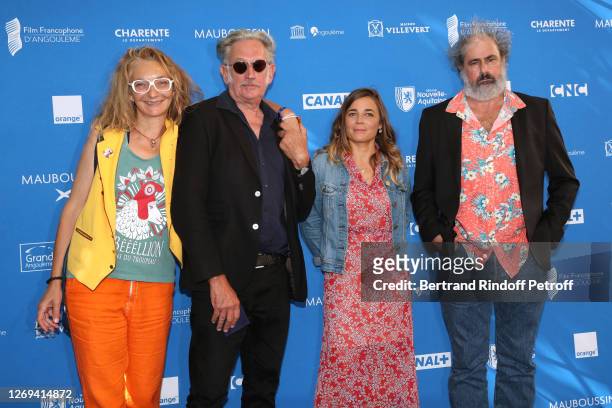 Corinne Masiero, Benoît Delepine, Blanche Gardin and Gustave Kervern attend the "Effacer L'Historique" Photocall at 13th Angouleme French-Speaking...